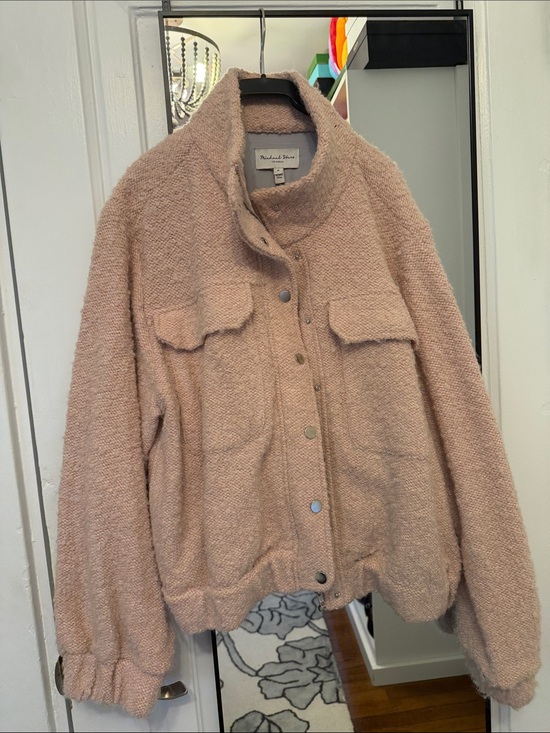 Michael Stars Jackets & Blazers - Michael Stars Blush Teddy Bouclé Snap Jacket